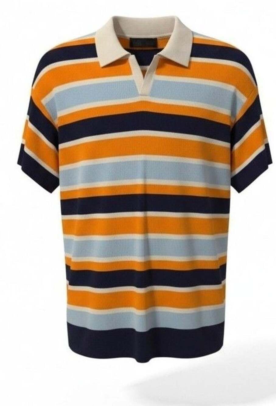Zara Knitted Striped Polo Size M Multicolor